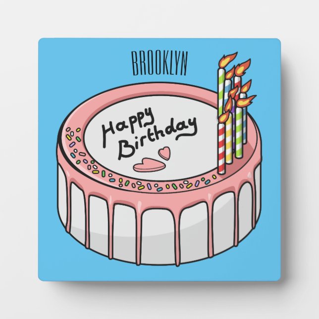 Plaque Photo Illustration de gâteau d'anniversaire (Devant)