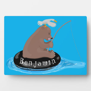 Plaque Photo Illustration de la pêche de l'ourson mou