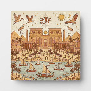 Plaque Photo Illustration de la ville antique égyptienne Boho-T