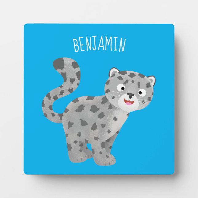 Plaque Photo Illustration de mignon léopard des neiges (Devant)