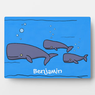 Plaque Photo Illustration de mignonne migratrice de baleines à