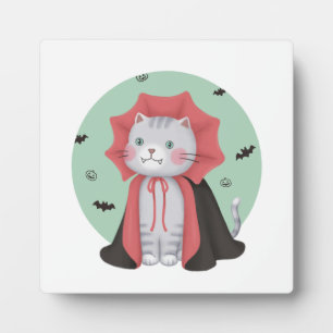 Plaque Photo Illustration d'Halloween : Vampire Cat