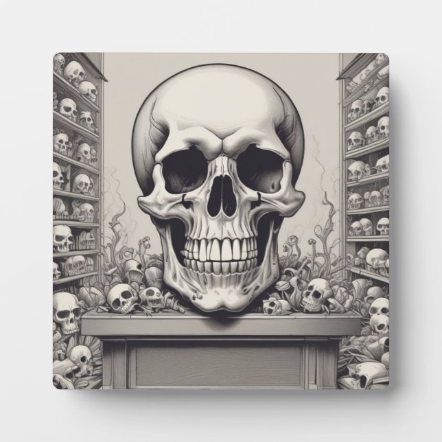 Plaque Photo Illustration du crâne (Devant)