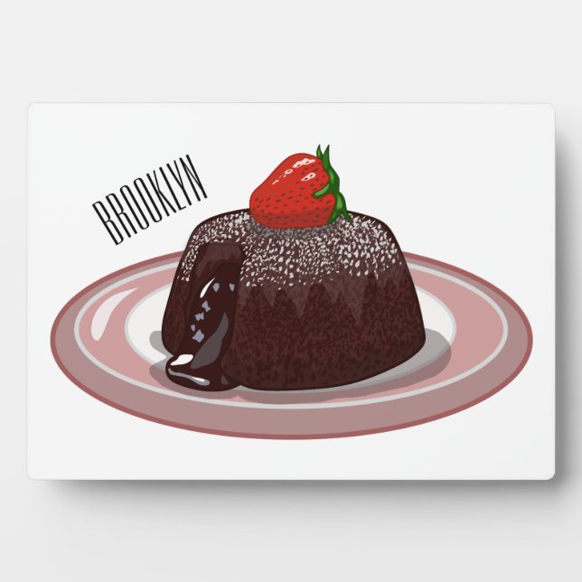Plaque Photo Illustration du gâteau de lave au chocolat (Devant)