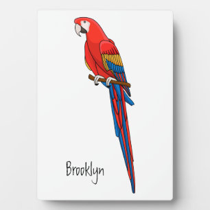 Plaque Photo Illustration du perroquet de macaw Scarlet