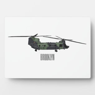 Plaque Photo Illustration d'un hélicoptère de l'armée de Chinoo