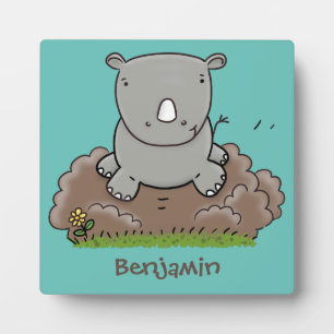 Plaque Photo Illustration d'un petit rhinocéros