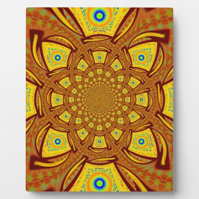 Plaque Photo Impression d'art Kaleidoscope d'or (Devant)