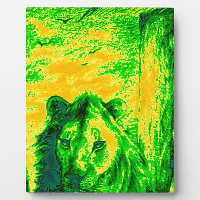 Plaque Photo Impression Fluorante Lion Art Vision Night (Devant)