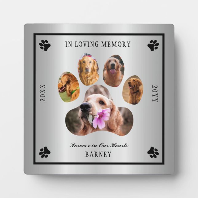 Plaque Photo In Love Memory Photo Pet Memorial - Silver Tone (Devant)