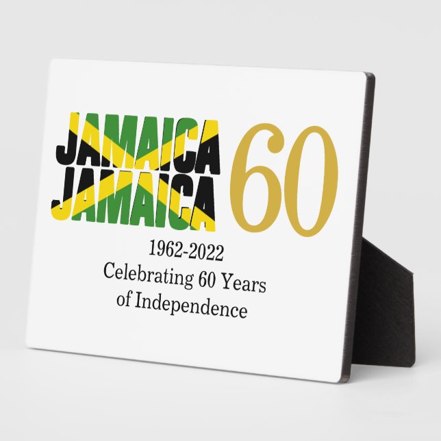 Plaque Photo Indépendance patriotique JAMAICA 60e anniversaire (Côté)