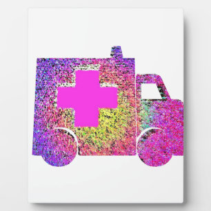 Plaque Photo infirmière d'ambulance accentuée médecin urgentist