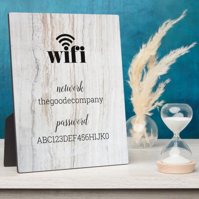 Plaque Photo Information Wifi *Moderne Hospitalité* Rustique (Côté)