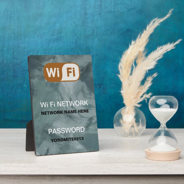 Plaque Photo Informations sur le mot de passe réseau WiFi perso (Côté)