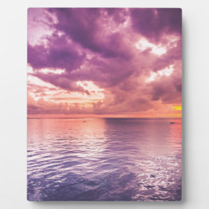 Plaque Photo Inspiration du coucher de soleil sur l'océan