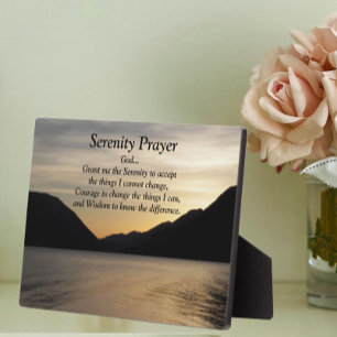 Plaque Photo Inspiration Serenity Prayer Lac Sunset