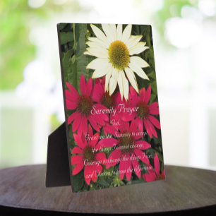 Plaque Photo Inspirationnel Serenity Prier Coneflowers Floral
