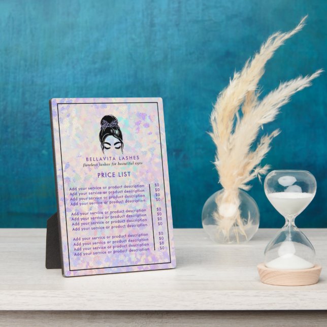 Plaque Photo Iridescen Updo Holographic Eyelashes Prix du servi (Côté)