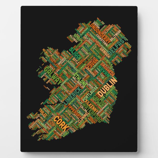 Plaque Photo Irlande Eire City Plan du texte (Devant)