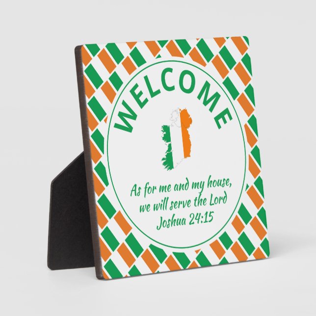 Plaque Photo IRLANDE FLAG Christian Welcome (Recto)