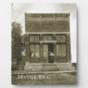PLAQUE PHOTO IRVING KANSAS POST OFFICE PHOTO MARSHALL COUNT KS