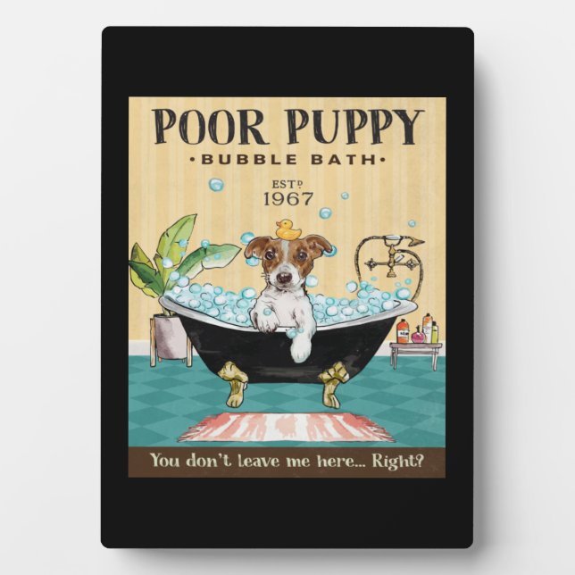 Plaque Photo Jack Russell Terrier Dog Bain à bulles (Devant)