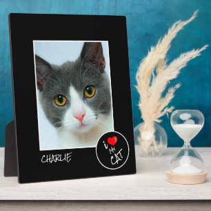 Plaque Photo J'aime mon chat, Photo personnalisé – Amoureux des
