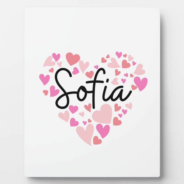 Plaque Photo J'aime Sofia (Devant)