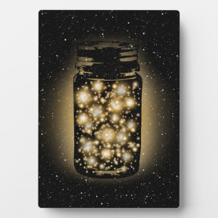 Plaque Photo Jarre De lucioles Avec Étoiles De Nuit