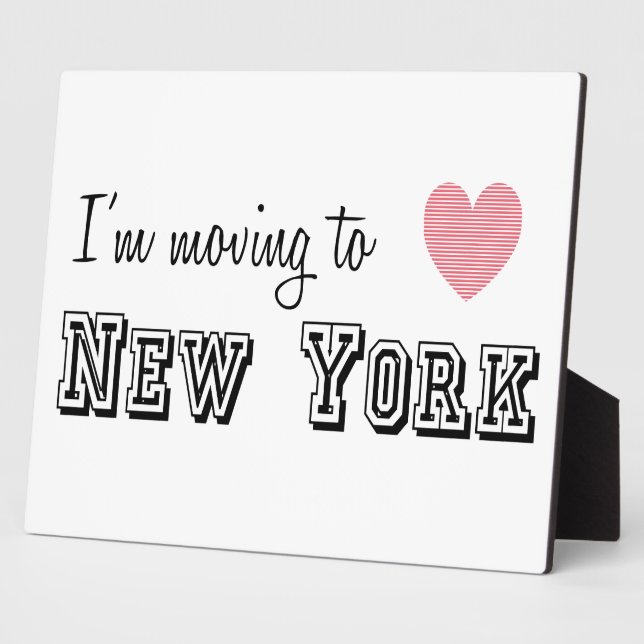 Plaque Photo Je déménage à New York (Côté)