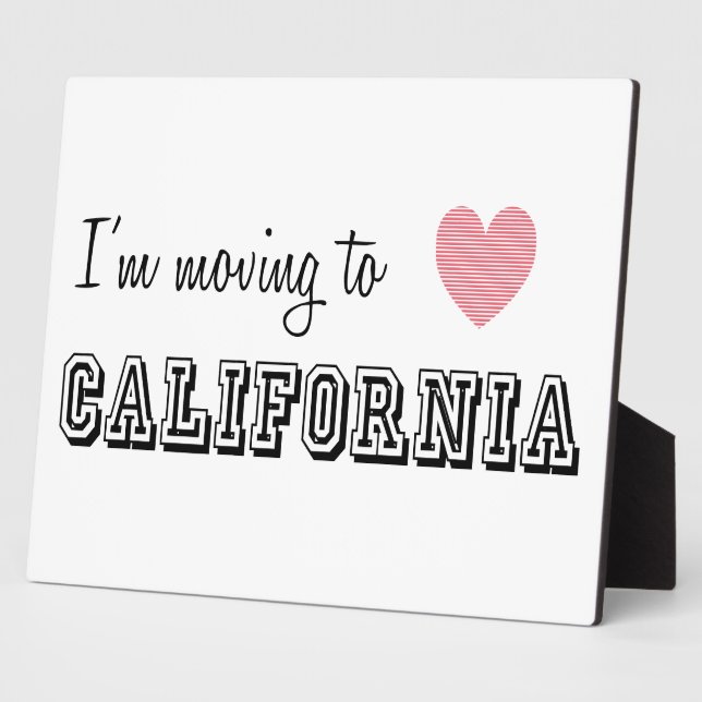 Plaque Photo Je déménage en Californie (Côté)