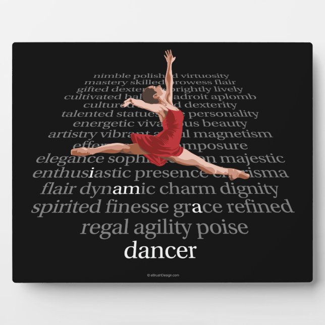 Plaque Photo Je Suis Une danseuse (Devant)