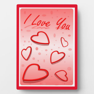 PLAQUE PHOTO "JE T'AIME" COEURS