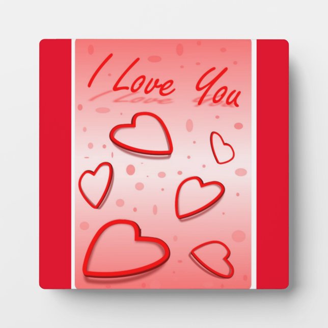 PLAQUE PHOTO "JE T'AIME" COEURS (Devant)