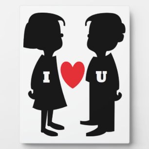 PLAQUE PHOTO "JE T'AIME" GARÇON ET FILLE