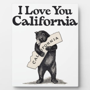 Plaque Photo Je T'Aime Gros Ours En Californie