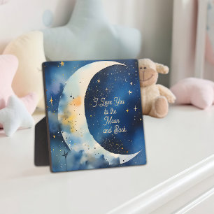 Plaque Photo Je t'aime jusqu'à la lune et retour