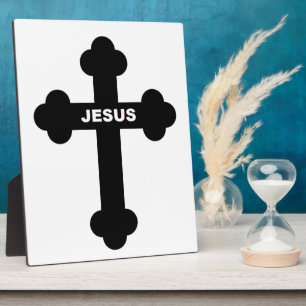 PLAQUE PHOTO JESUS CROSS