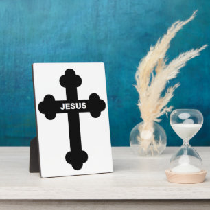 PLAQUE PHOTO JESUS CROSS