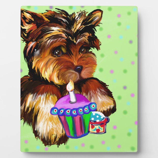 PLAQUE PHOTO JEUX ANNIVERSAIRE YORKIE POO (Devant)