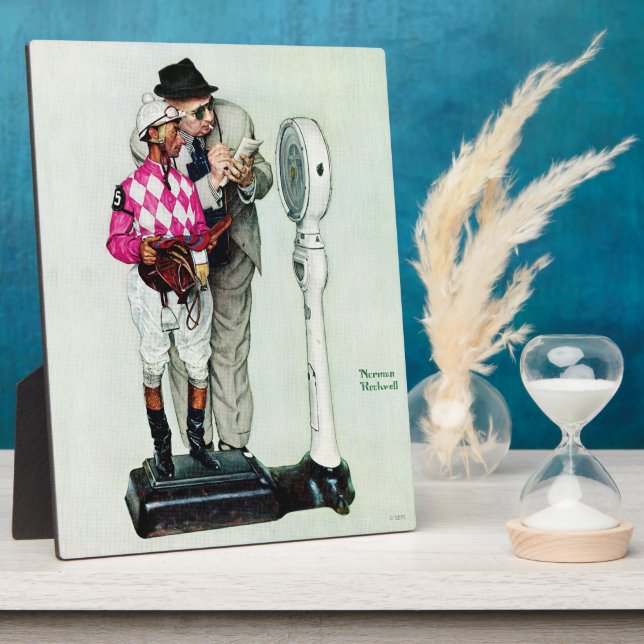 Plaque Photo Jockey Weighin by Norman Rockwell (Côté)