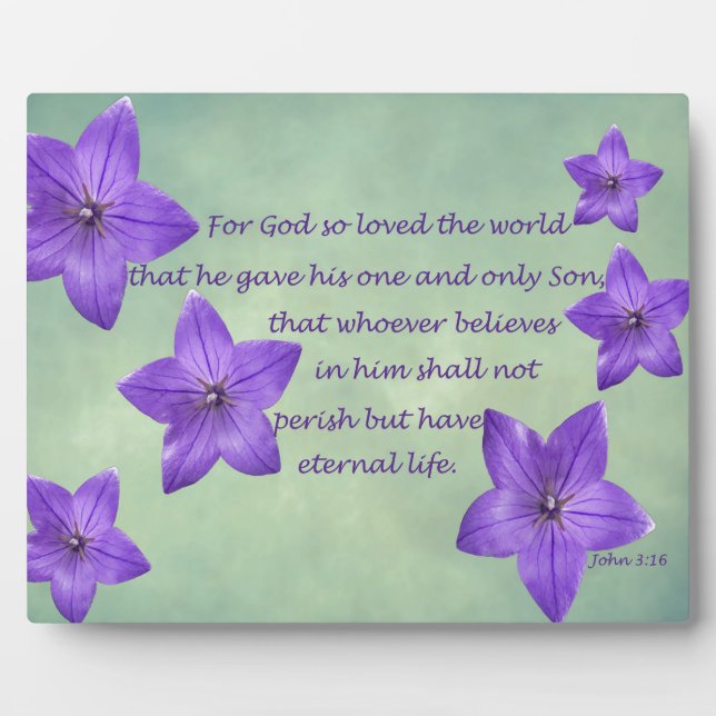 Plaque Photo John 3:16 (Devant)