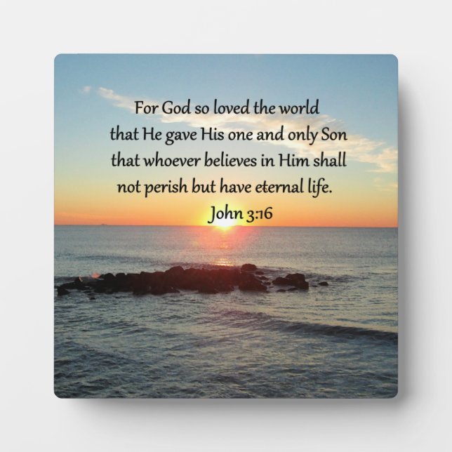 PLAQUE PHOTO JOHN 3:16 BRISER JOHN (Devant)