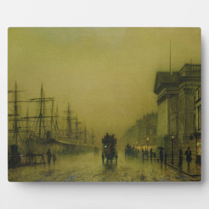 Plaque Photo John Atkinson Grimshaw Quais Liverpool Douanes H