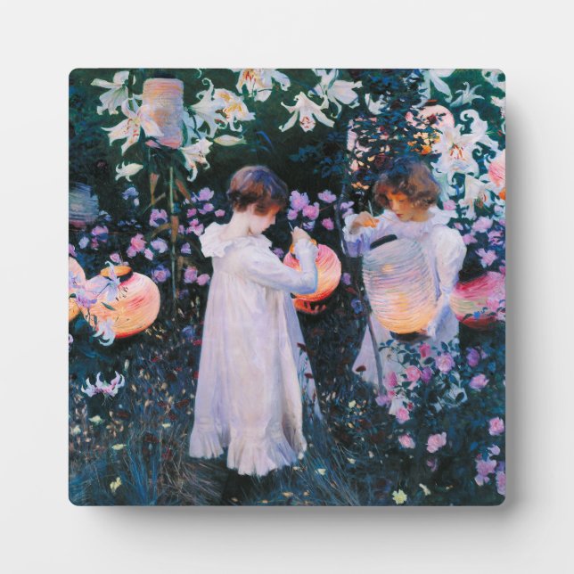 Plaque Photo John Singer Sargent Carnation Lily Lily Rose (Devant)