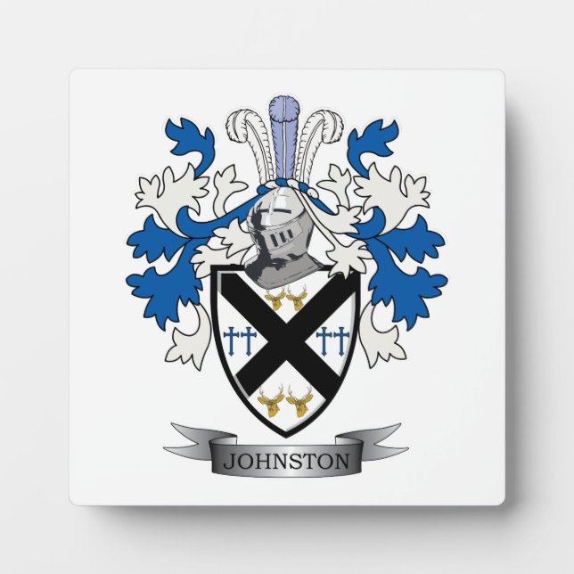 Plaque Photo Johnston Family Crest Coat of Arms (Devant)
