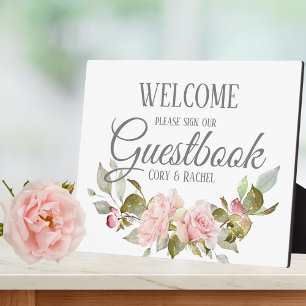 Plaque Photo Joli Bouquet Roses Rose Livre d'or Tabletop