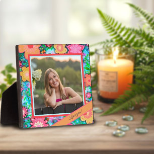Plaque Photo Joli floral Whimsical Photo Message Customisé