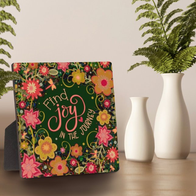 Plaque Photo Joli Inspirationnel Floral Trouver Joie Citation (Find joy with this pretty inspirational Inspirivity Plaque. )