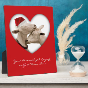 Plaque Photo Jolie chèvre de Noël Couple